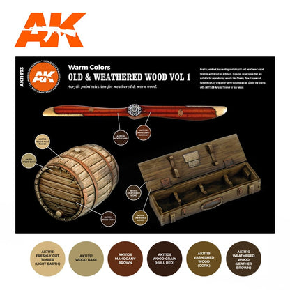 AK Interactive 3rd Gen Acrylic Old & Weathered Wood Vol. 1 (AK11673)