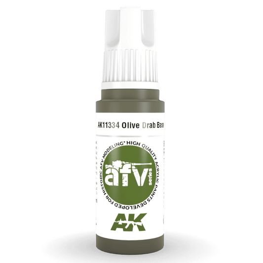 AK Interactive 3rd Gen Acrylic - Olive Drab Base 17ml (AK11334)