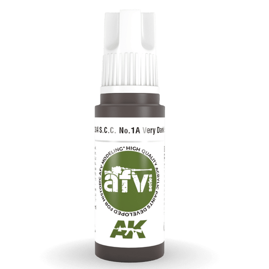 AK Interactive 3rd Gen Acrylic - S.C.C. No.1A Very Dark Brown 17ml (AK11384)