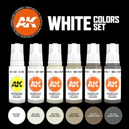 AK Interactive 3rd Gen Acrylic White Colors Set (AK11609)