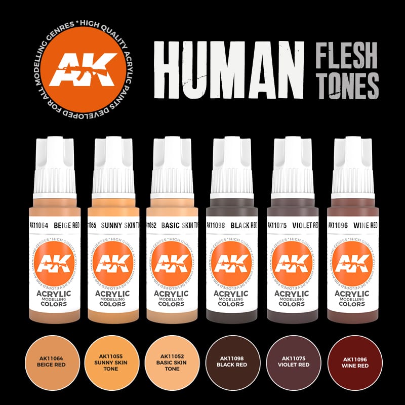 AK Interactive 3rd Gen Acrylics Human Flesh Tones Set (AK11603)