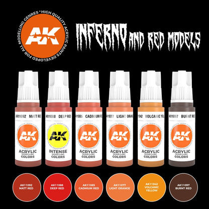 AK Interactive 3rd Gen Acrylics Inferno & Red Creatures Set (AK11604)