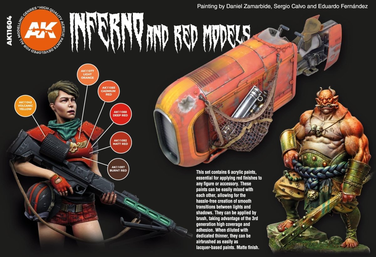 AK Interactive 3rd Gen Acrylics Inferno & Red Creatures Set (AK11604)