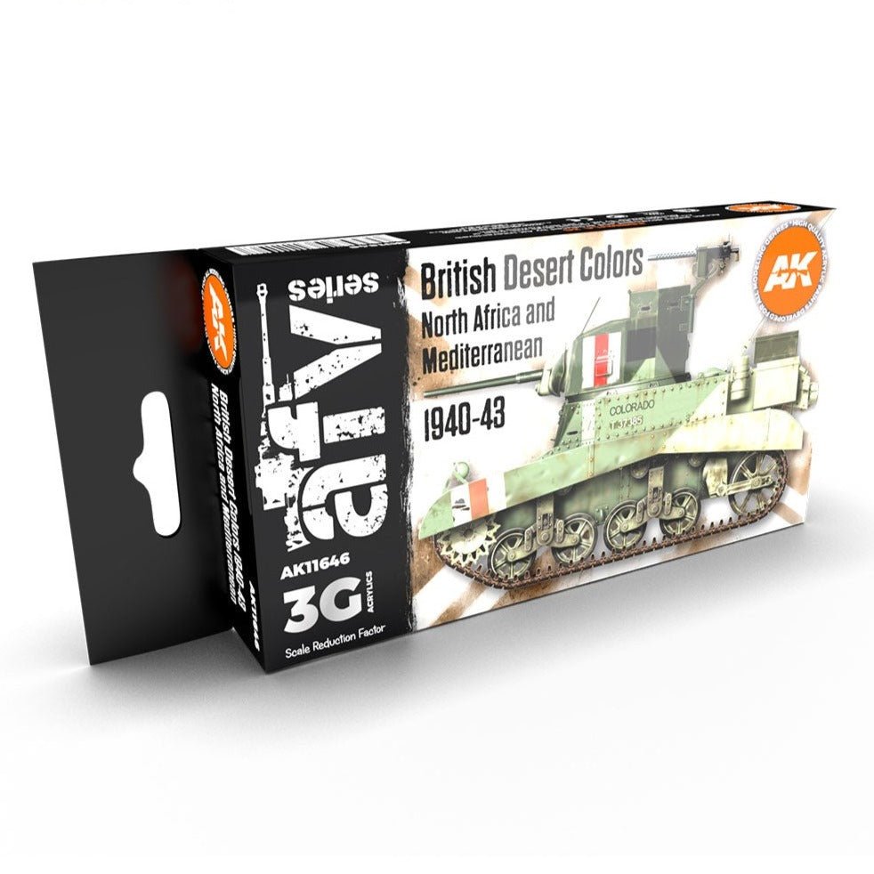AK Interactive 3rd Gen AFV Paint Set - British Desert Colors N. Africa & Mediterranean 1940-43 (AK11646)