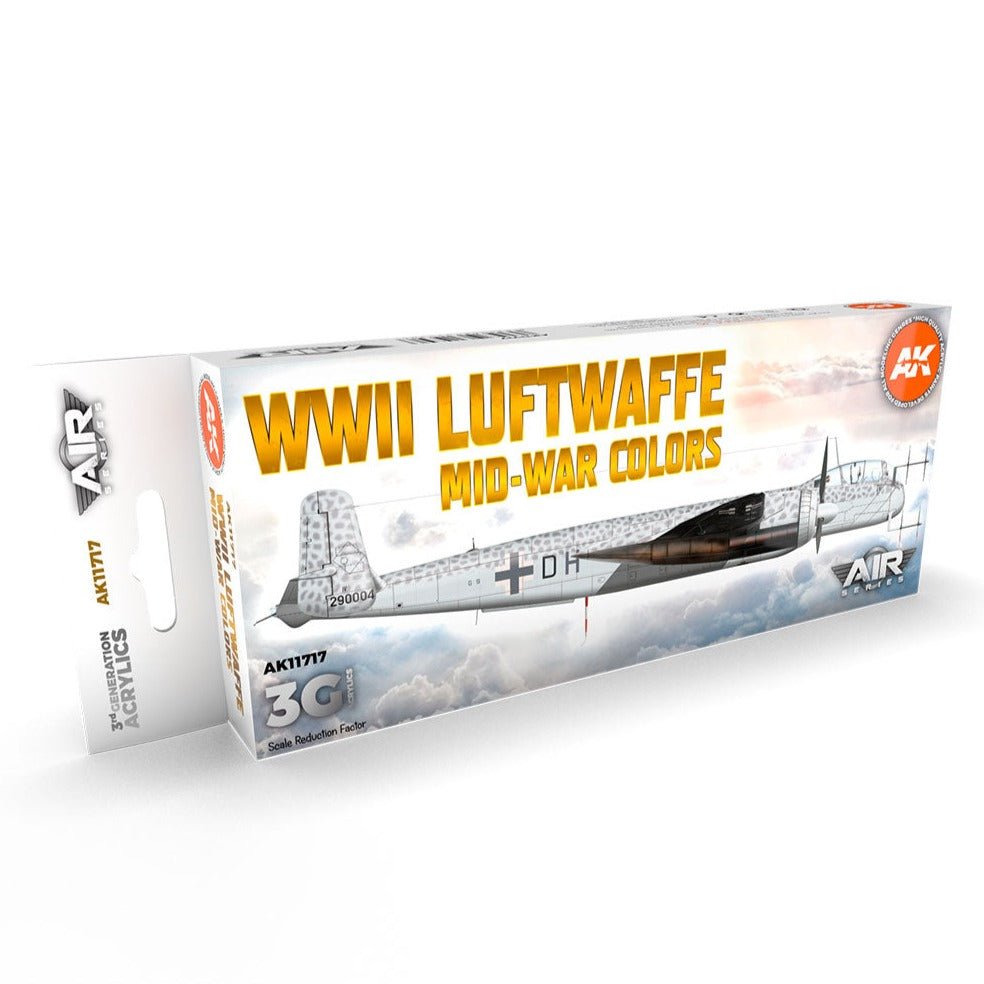 AK Interactive 3rd Gen Aircraft Paint Set - WWII Luftwaffe Mid-War Colors Set (AK11717)