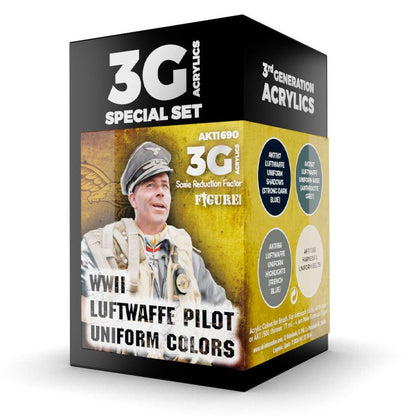 AK Interactive 3rd Gen Aircraft Paint Set - WWII Luftwaffe Uniform Colors (AK11690)