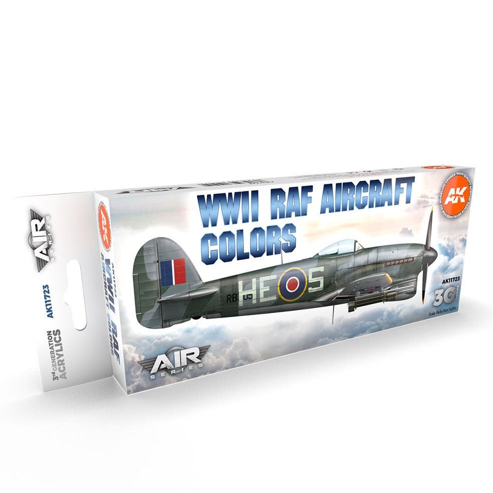 AK Interactive 3rd Gen Aircraft Paint Set - WWII RAF Aircraft Colors Set (AK11723)