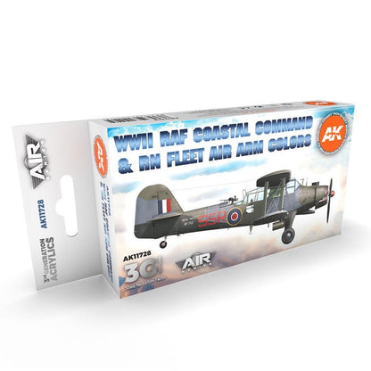 AK Interactive 3rd Gen Aircraft Paint Set - WWII RAF Coastal Command & RN Fleet Air Arm Set (AK11728)