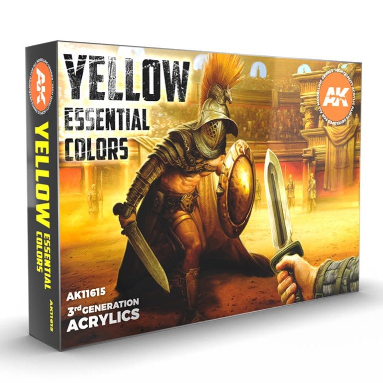 AK Interactive 3rd Genacrylic Yellow Essential Colors Set (AK11615)