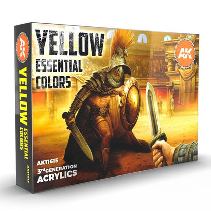 AK Interactive 3rd Genacrylic Yellow Essential Colors Set (AK11615)