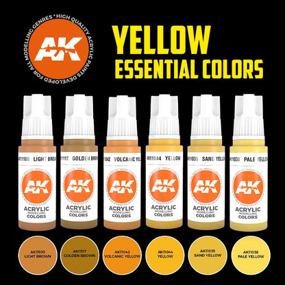 AK Interactive 3rd Genacrylic Yellow Essential Colors Set (AK11615)