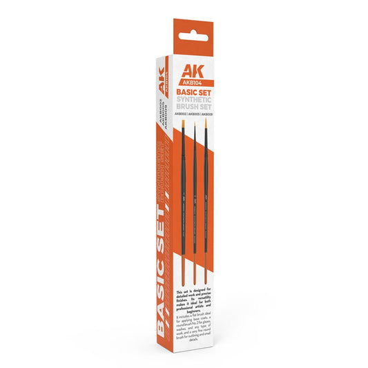 AK Interactive Basic Brushes Set (3 Brushes) (AKB104)