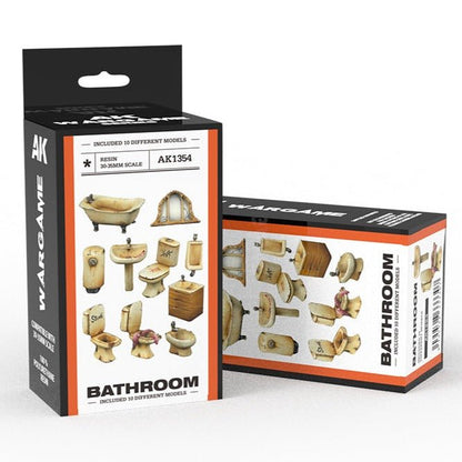 AK Interactive Bathroom Wargame Set (Resin 30-35mm) (AK1354)