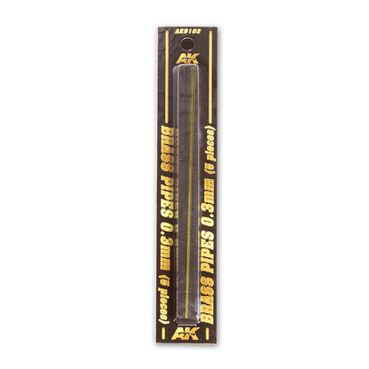 AK Interactive - Brass Pipes 0.3mm, 5 Units (AK9102)