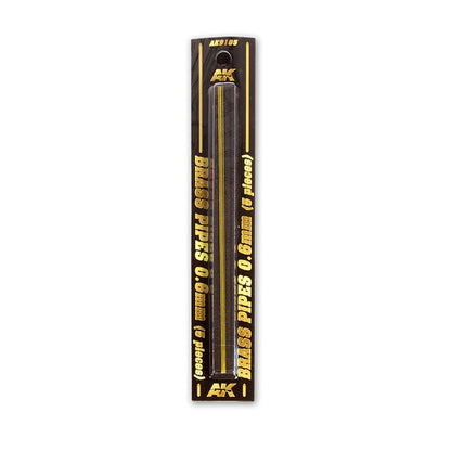 AK Interactive - Brass Pipes 0.6mm, 5 Units (AK9105)
