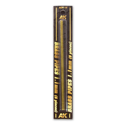 AK Interactive - Brass Pipes 1.1mm, 5 Units (AK9110)