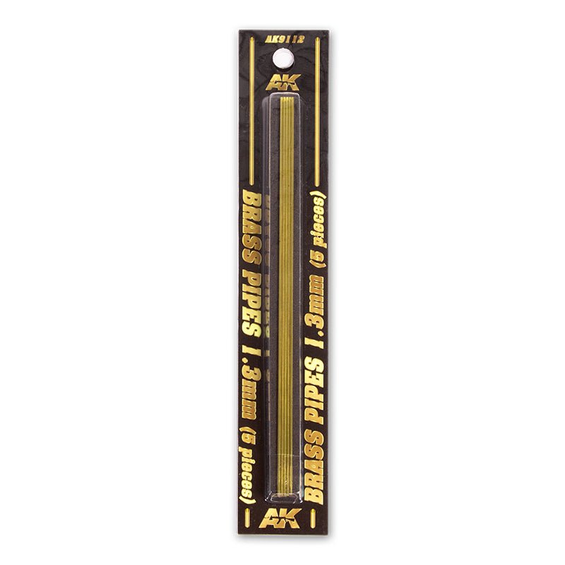 AK Interactive - Brass Pipes 1.3mm, 5 Units (AK9112)