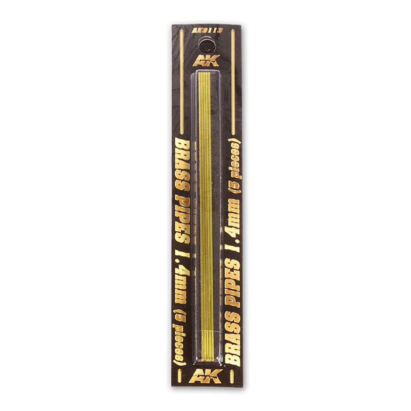 AK Interactive - Brass Pipes 1.4mm, 5 Units (AK9113)
