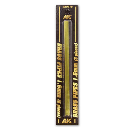 AK Interactive - Brass Pipes 1.6mm, 5 Units (AK9115)