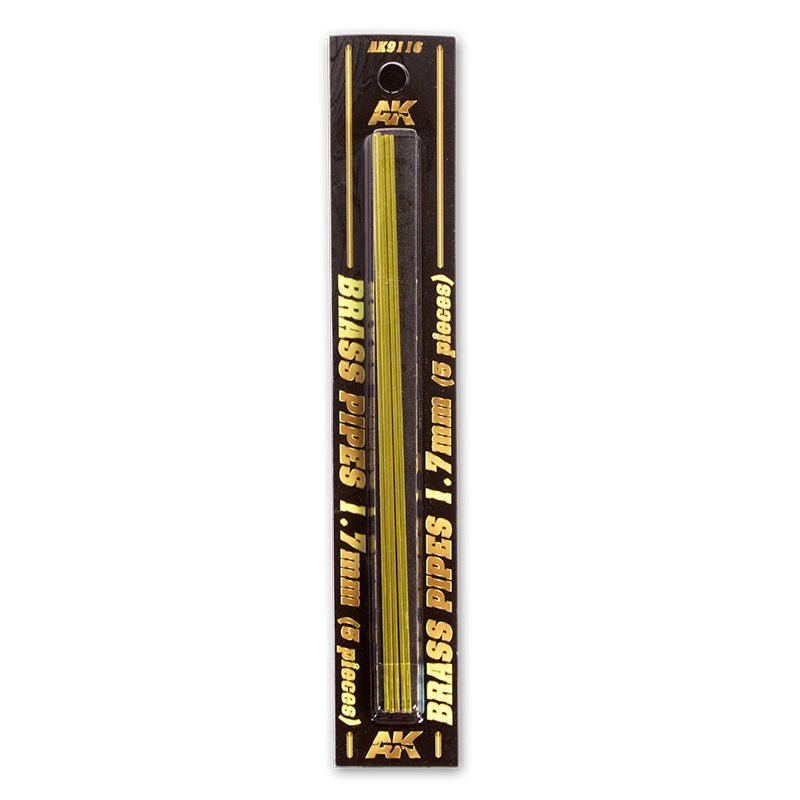 AK Interactive - Brass Pipes 1.7mm, 5 Units (AK9116)