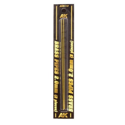 AK Interactive - Brass Pipes 2.0mm, 2 Units (AK9118)