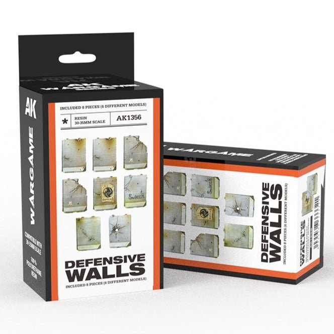 AK Interactive Defensive Walls Wargame Set (Resin 30-35mm) (AK1356)