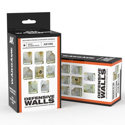 AK Interactive Defensive Walls Wargame Set (Resin 30-35mm) (AK1356)
