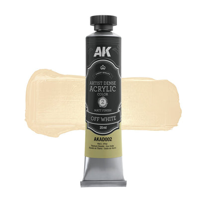 AK Interactive Dense Acrylic Black & White Set (6 Tubes 20ml) (AKAD101)