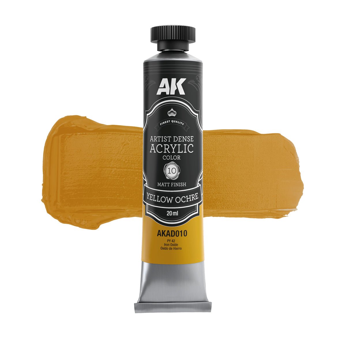 AK Interactive Dense Acrylic Black & White Set (6 Tubes 20ml) (AKAD101)
