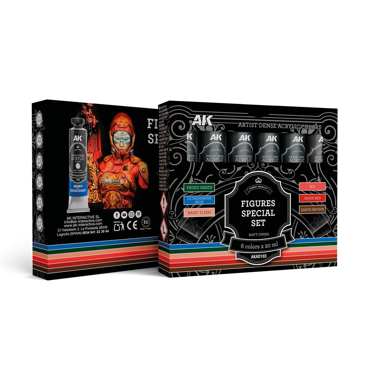 AK Interactive Dense Acrylic Figures Special Set (6 Tubes 20ml) (AKAD103)
