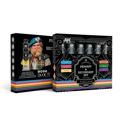 AK Interactive Dense Acrylic Primary & Secondary Set (6 Tubes 20ml) (AKAD102)