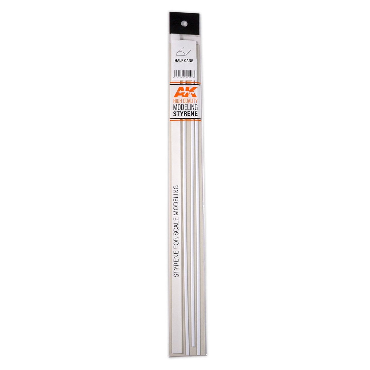 AK Interactive - Half Cane 3mm X 350mm - Styrene Strip (AK6553)