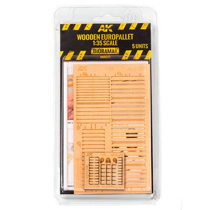 AK Interactive Laser Cut Wooden Euro Pallet 1:35 (5 Units) (AK8227)