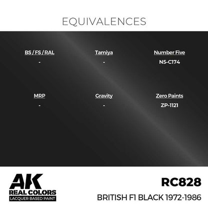 AK Interactive Real Colors - British F1 Black 1972-1986 17ml. (RC828)