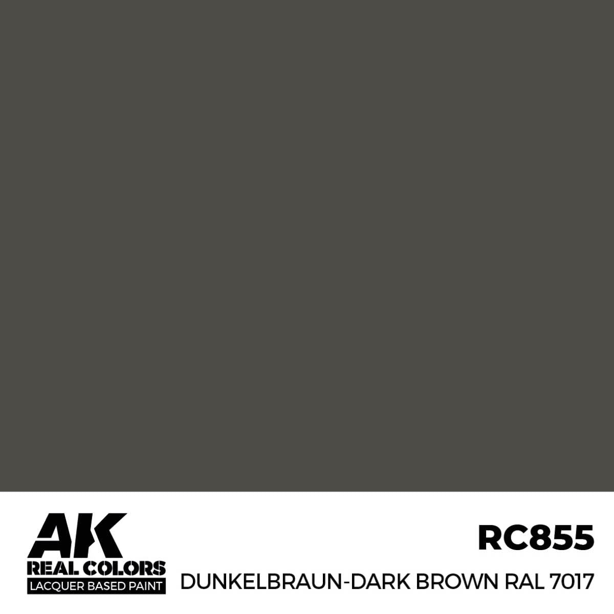 AK Interactive Real Colors - Dunkelbraun-Dark Brown RAL 7017 (RC855)