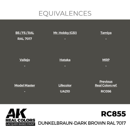 AK Interactive Real Colors - Dunkelbraun-Dark Brown RAL 7017 (RC855)
