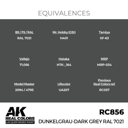 AK Interactive Real Colors - Dunkelgrau-Dark Grey RAL 7021 (RC856)