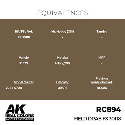 AK Interactive Real Colors - Field Drab FS 30118 (RC894)