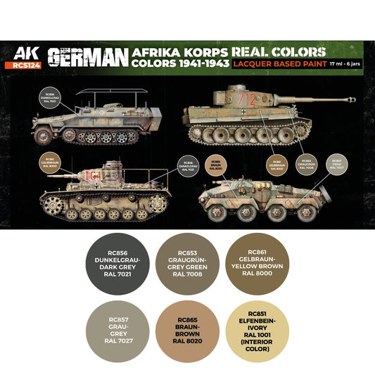 AK Interactive Real Colors - German Afrika Korps 1941-1943 Set (RCS124)