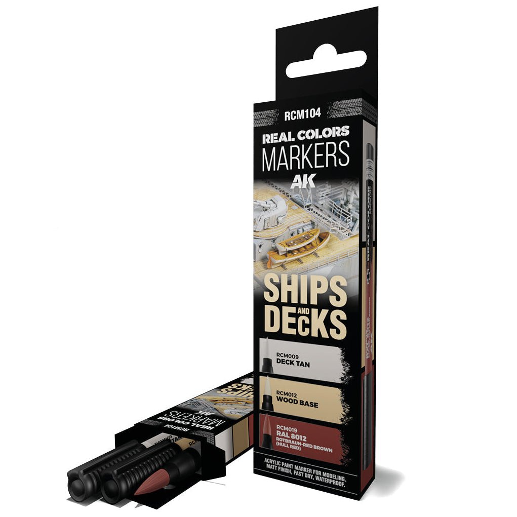 AK Interactive Real Colors Markers - Ships & Decks Set (RCM104)
