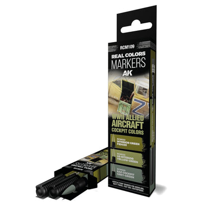 AK Interactive Real Colors Markers - WWII Allied Aircraft Cockpit Colours (RCM109)