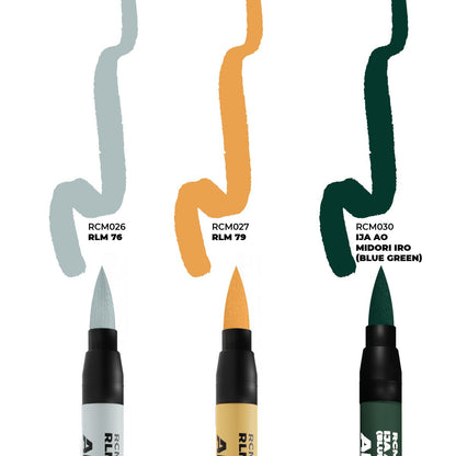 AK Interactive Real Colors Markers - WWII Axis Aircraft Squiggle Camouflage Colours (RCM111)