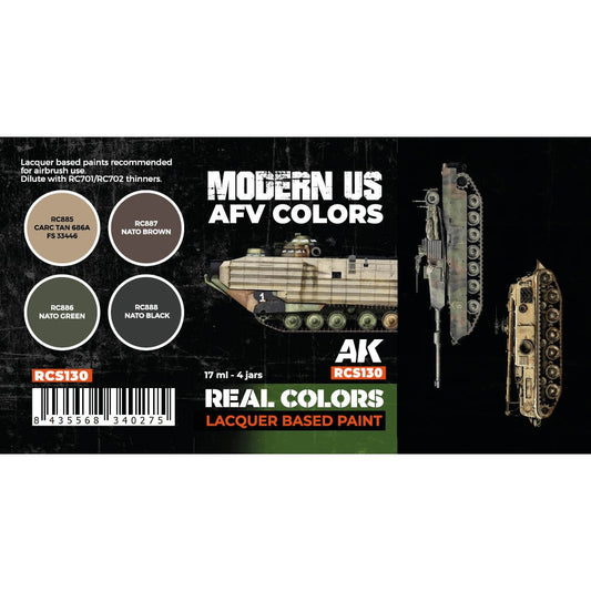 AK Interactive Real Colors - Modern US AFV Colors Set (RCS130)
