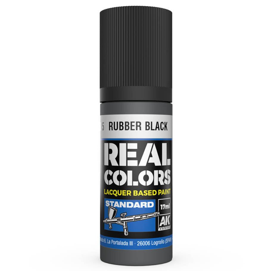 AK Interactive Real Colors - Rubber Black 17ml. (RC805)