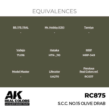 AK Interactive Real Colors - S.C.C. No.15 Olive Drab (RC875)