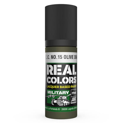 AK Interactive Real Colors - S.C.C. No.15 Olive Drab (RC875)