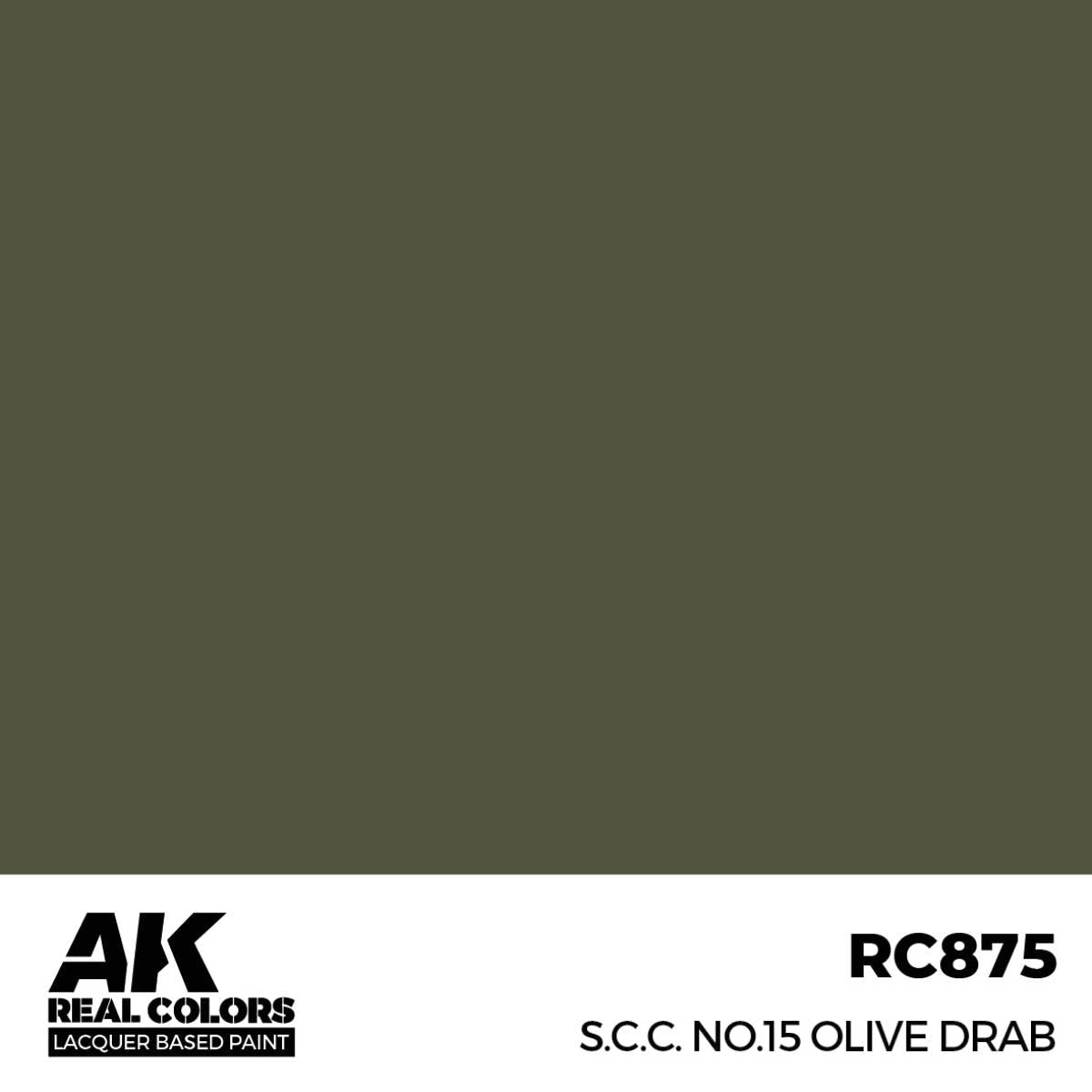 AK Interactive Real Colors - S.C.C. No.15 Olive Drab (RC875)