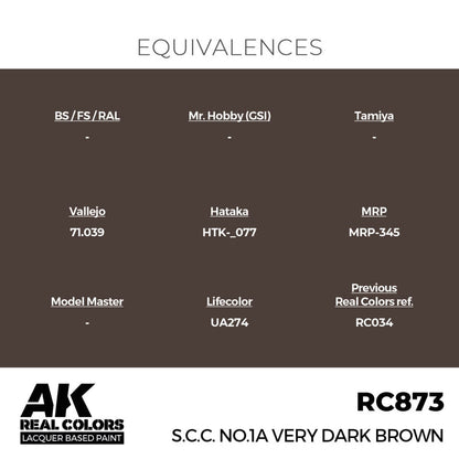 AK Interactive Real Colors - S.C.C. No.1A Very Dark Brown (RC873)
