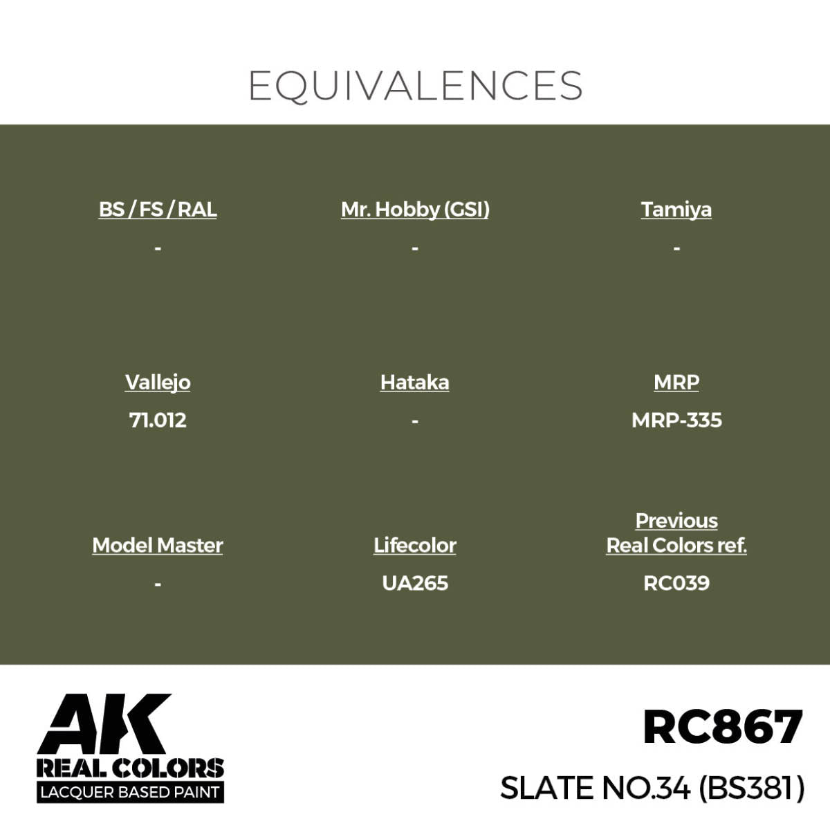 AK Interactive Real Colors - Slate No.34 (BS381) (RC867)