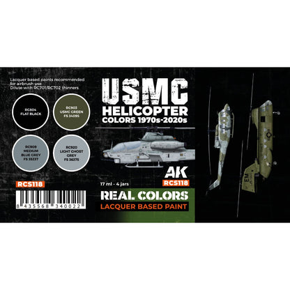 AK Interactive Real Colors - USMC Helicopter 1970s-2020s Set (RCS118)